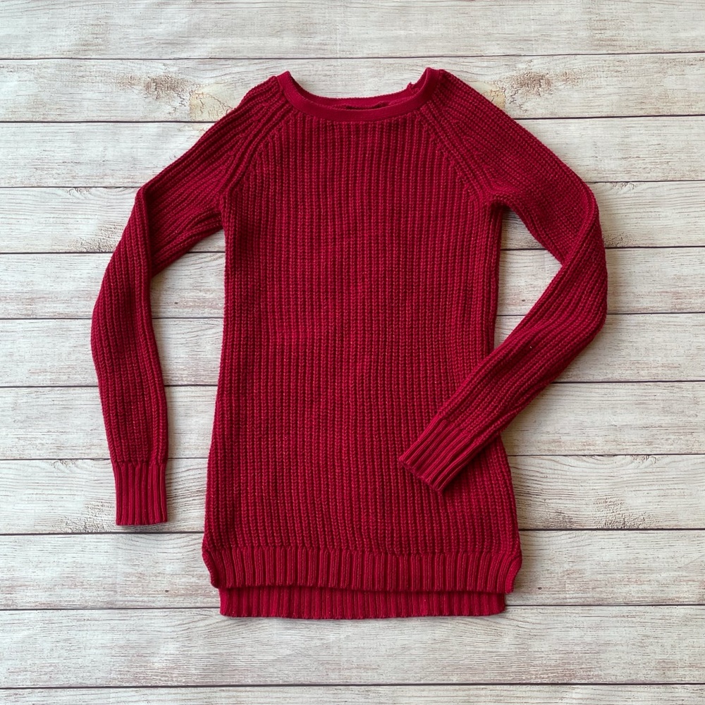 Tahari Red Sparkle Long Sweater